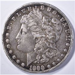 1899-S MORGAN DOLLAR, AU with rim bump