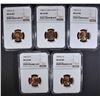 Image 1 : 5 D MINT LINCOLN CENTS NGC MS-66 RD