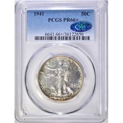 1941 WALKING LIBERTY HALF DOLLAR, PCGS PR-66+ CAC