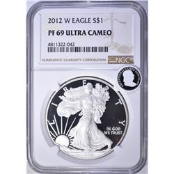 2012-W AMERICAN SILVER EAGLE, NGC PF69 ULTRA CAMEO