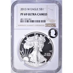2013-W AMERICAN SILVER EAGLE, NGC PF69 ULTRA CAMEO