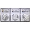 Image 1 : 2012, 13 & 14 AMERICAN SILVER EAGLES, NGC MS-70