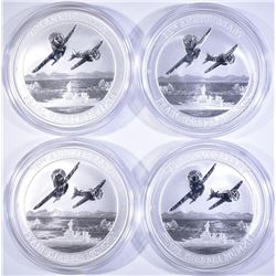 4-2016 TUVALU 1oz SILVER PEARL HARBOR $1 COINS