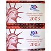 Image 1 : 2-2003 U.S. SILVER PROOF SETS