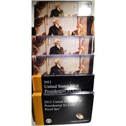 2007-2012 U.S. PRESIDENTIAL PROOF SETS