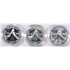 Image 2 : 2-PROOF & 1-UNC 1988 OLYMPIC COMMEM SILVER DOLLARS