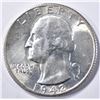 Image 1 : 1942-S WASHINGTON QUARTER, CH BU+ KEY DATE