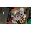 Image 2 : BOX OF HOUSEWARES, AND NEW AND ANTIQUE FIGURES