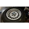 Image 2 : SET OF 4 UNIROYAL TIGER PAW P 195/ 70 R14 TIRES ON 5 BOLT BMW RIMS