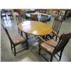 Image 1 : VINTAGE OAK BARLEY TWIST DROP LEAF DINING TABLE W/ 5 CHAIRS