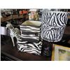 Image 2 : ZEBRA TRUNK, TABLE LAMP, BOX, FIGURE AND PRINT