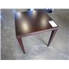 Image 2 : MODERN SQUARE CHERRY FINISH ENDTABLE, RETAI $169