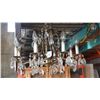 Image 2 : BRASS AND CRYSTAL CHANDELIER