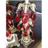 Image 2 : ITALIAN MARBLE BASE RED GLASS AND BRASS TABLE LAMP AND 2 RED GLASS AND BRASS TABLE LAMPS