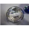 Image 2 : BIRKS PLATED DISH AND CARNIVAL GLASS PEDESTLE DISH