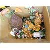 Image 1 : BOX OF VASES AND ARTIFICIAL PLANTS AND FISH LAMPS