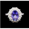 Image 2 : 3.23 ctw Tanzanite and Diamond Ring - 14KT White Gold