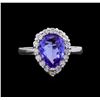 Image 2 : 3.02 ctw Tanzanite and Diamond Ring - 14KT White Gold