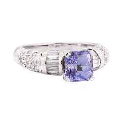 2.85 ctw Sapphire And Diamond Ring - 14KT White Gold