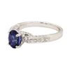 Image 1 : 1.78 ctw Sapphire and Diamond Ring - 18KT White Gold