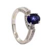 Image 4 : 1.78 ctw Sapphire and Diamond Ring - 18KT White Gold