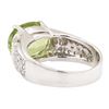 Image 3 : 4.80 ctw Green Tourmaline And Diamond Ring - 14KT White Gold