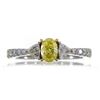Image 1 : 1.00 ctw Fancy Yellow Diamond Ring - 18KT Two-Tone Gold