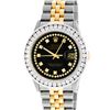 Image 2 : Rolex Mens 2 Tone Black String VS 3CTW Channel Set Diamond Datejust Wristwatch