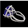 Image 3 : GIA Cert 14.65 ctw Tanzanite and Diamond Ring - 14KT White Gold