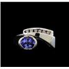 Image 2 : 0.86 ctw Tanzanite and Diamond Ring - 14KT White Gold