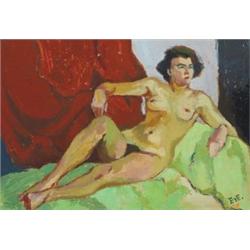 Ebba von Essen (Hamilton) NUDE RECLINING AGAINST A