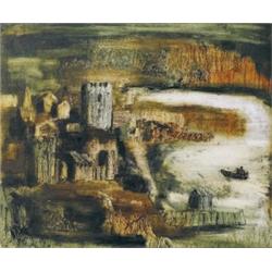 Séamus Ó Colmáin (1925-1990) ABBEY RUINS ON AN ISL