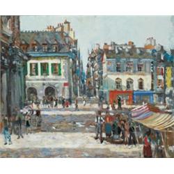 James le Jeune RHA (1910-1983) A FRENCH MARKET TOW