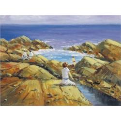 Norman J. McCaig (1929-2001) THE ROCK POOL signed 