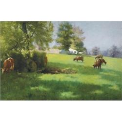 Richard Thomas Moynan RHA (1856-1906) CATTLE GRAZI