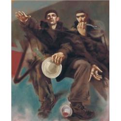 Noel Murphy (b.1970) HUNGER signed on stretcher on