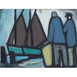 Markey Robinson (1918-1999) TWO FISHERMEN ON THE Q