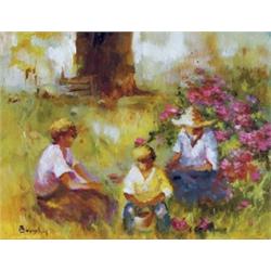 Elizabeth Brophy THE PINK FLOWERS signed lower lef