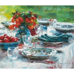 Mark O’Neill (b.1963) SUMMER AL FRESCO signed and 