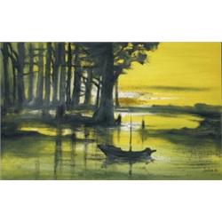 John Shinnors (b.1950) EVENING ON THE SHANNON sign