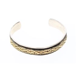 MJ Vintage 14K Gold over Silver Geometric Gold Overlay
