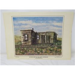 PRINT BOYHOOD HOME RT. HON. JOHN G. DIEFENBAKER’ (BY SADIE CENNON) *REPRODUCED BY MCGILL FILM PRODUC