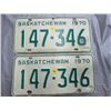 Image 1 : SET OF LICENSE PLATES (SASK) *1970*