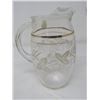 Image 7 : LOT OF 5 (4 MATCHING GLASSES) & JUICE PITCHER