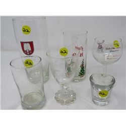 LOT OF 6 ASST GLASSES (NOEL, ETC)