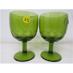 WINE GOBLETS (LARGE GREEN) *QTY 2*