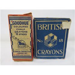 LOT OF 2 CHALK IN BOXES (GOODHUE ; BRITISH CRAYONS)*COLORED*