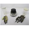 Image 2 : LOT OF INKWELL PEN NIBS AND EMPTY BOTTLE OF SUPER BLACK INDIA INK *FALCON, HUNT*