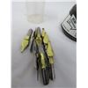 Image 3 : LOT OF INKWELL PEN NIBS AND EMPTY BOTTLE OF SUPER BLACK INDIA INK *FALCON, HUNT*