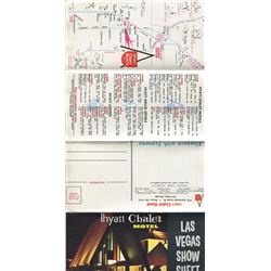 LAS VEGAS SHOW SHEET (LHYATT CHALET MOTEL) *JIMMY DURANTE, MILTON BERLE, FRANK SINATRA, ETC...*